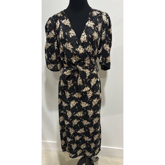 NWT ROUJE PARIS Rosalie Dress in Noir Imprime Bouquet Mamie SZ. 38 - Picture 5 of 8